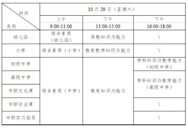 湖南省2022年下半年中小学教师资格考试（笔试）时间安排